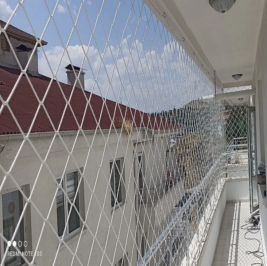 En 3 Metre Güvenlik Balkon Merdiven Çocuk Filesi 6mm göz 10cm