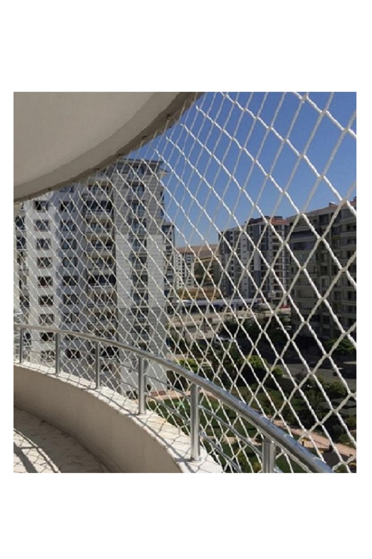 Balkon Filesi 2 x 6 Metre Kalın Kedi Kilesi Montaj Malzemeli 3mm Çocuk Güvenlik Ağı göz 4 cm