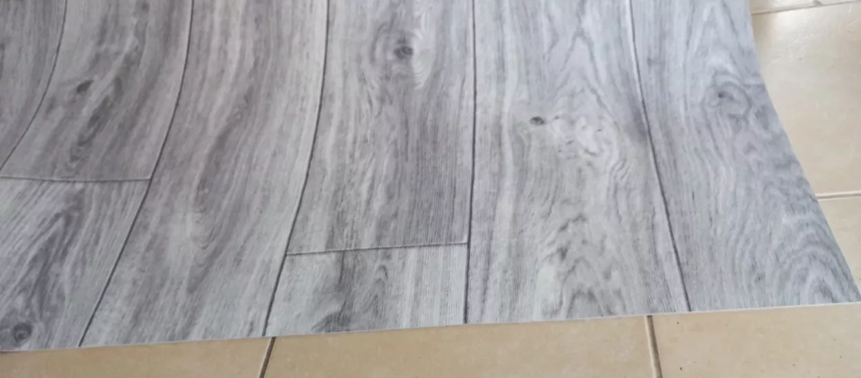 Keçeli Parke Desenli Muşamba Vizyon Gri Pvc ZEMİN muşambası Mineflo yer muşamba tüm ölçüler