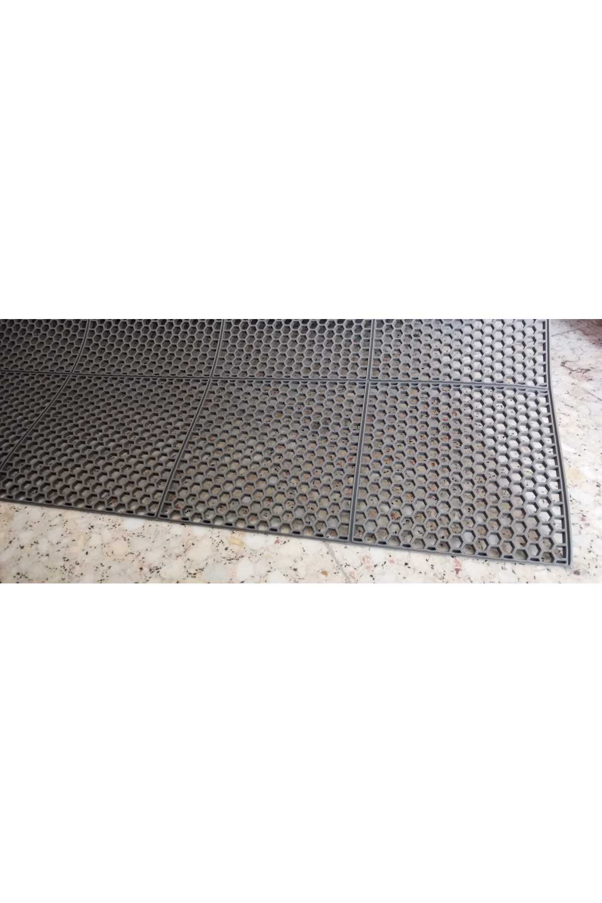 Gri Islak Zemin Matı Kare Banyo Kaymaz pvc petek mat paspas