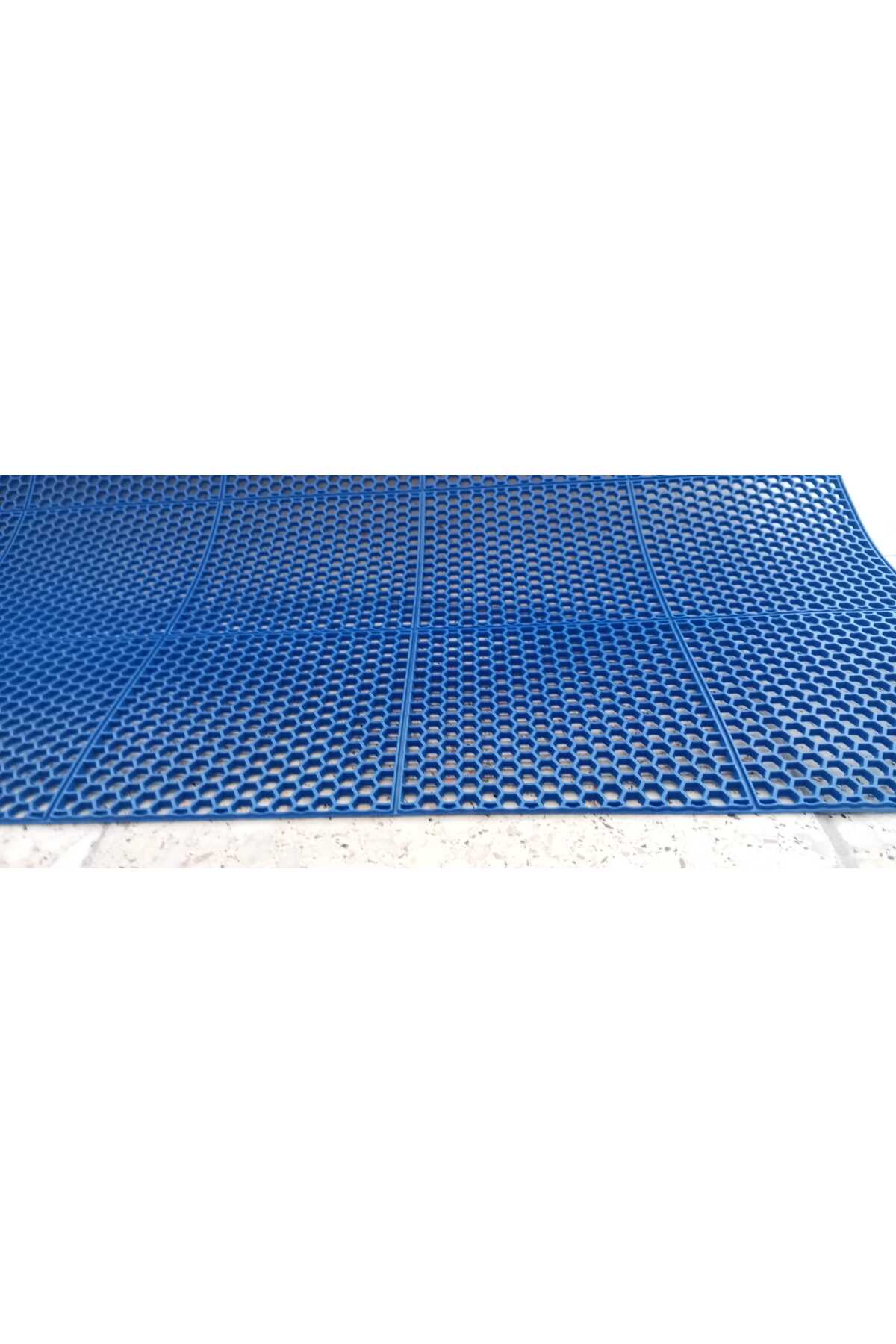 Mavi Islak Zemin Matı Kare Banyo Kaymaz pvc petek mat paspas